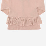 CARDIGAN IN MISTO COTONE STRETCH CON ORLO ARRICCIATO 25W178 NUDE 1+ IN THE FAMILY KIDS 