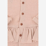 CARDIGAN IN MISTO COTONE STRETCH CON ORLO ARRICCIATO 25W178 NUDE 1+ IN THE FAMILY KIDS 