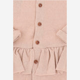 CARDIGAN IN MISTO COTONE STRETCH CON ORLO ARRICCIATO 25W178 NUDE 1+ IN THE FAMILY KIDS 