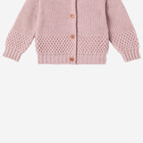 CARDIGAN MALENE IN LANA E ACRILICO 25W210 NUDE 1+ IN THE FAMILY KIDS 
