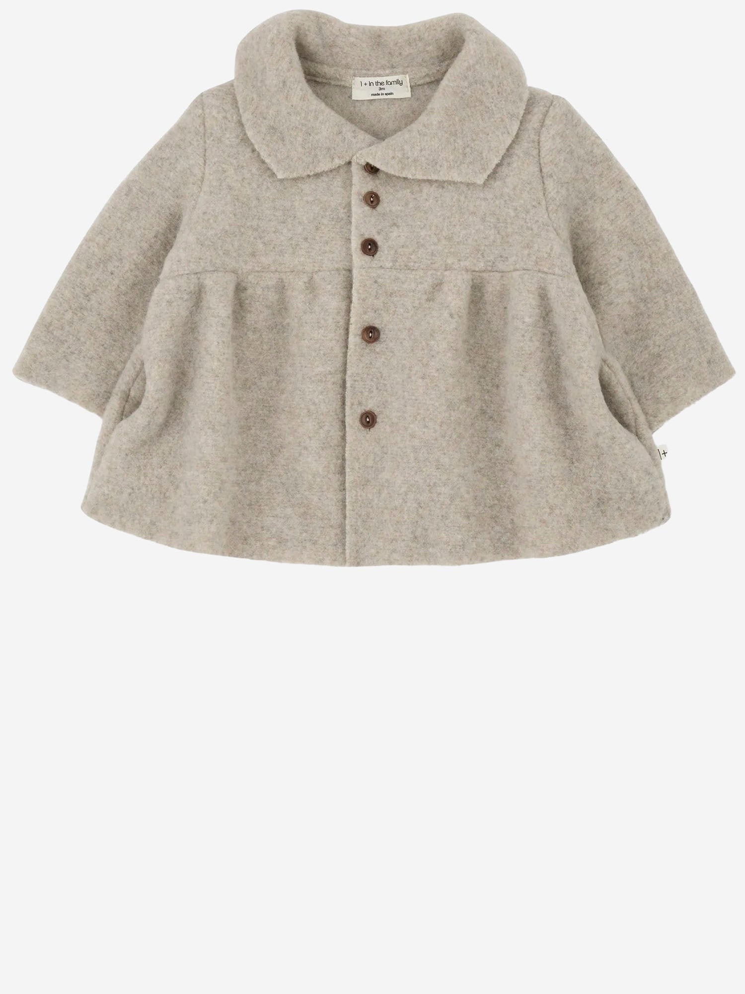 CAPPOTTO IN MISTO LANA 25W220 TORTORA 1+ IN THE FAMILY KIDS 