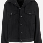 GIACCA IN DENIM NERO CON CHIUSURA A BOTTONI 849898 TTWA41000 BALENCIAGA 