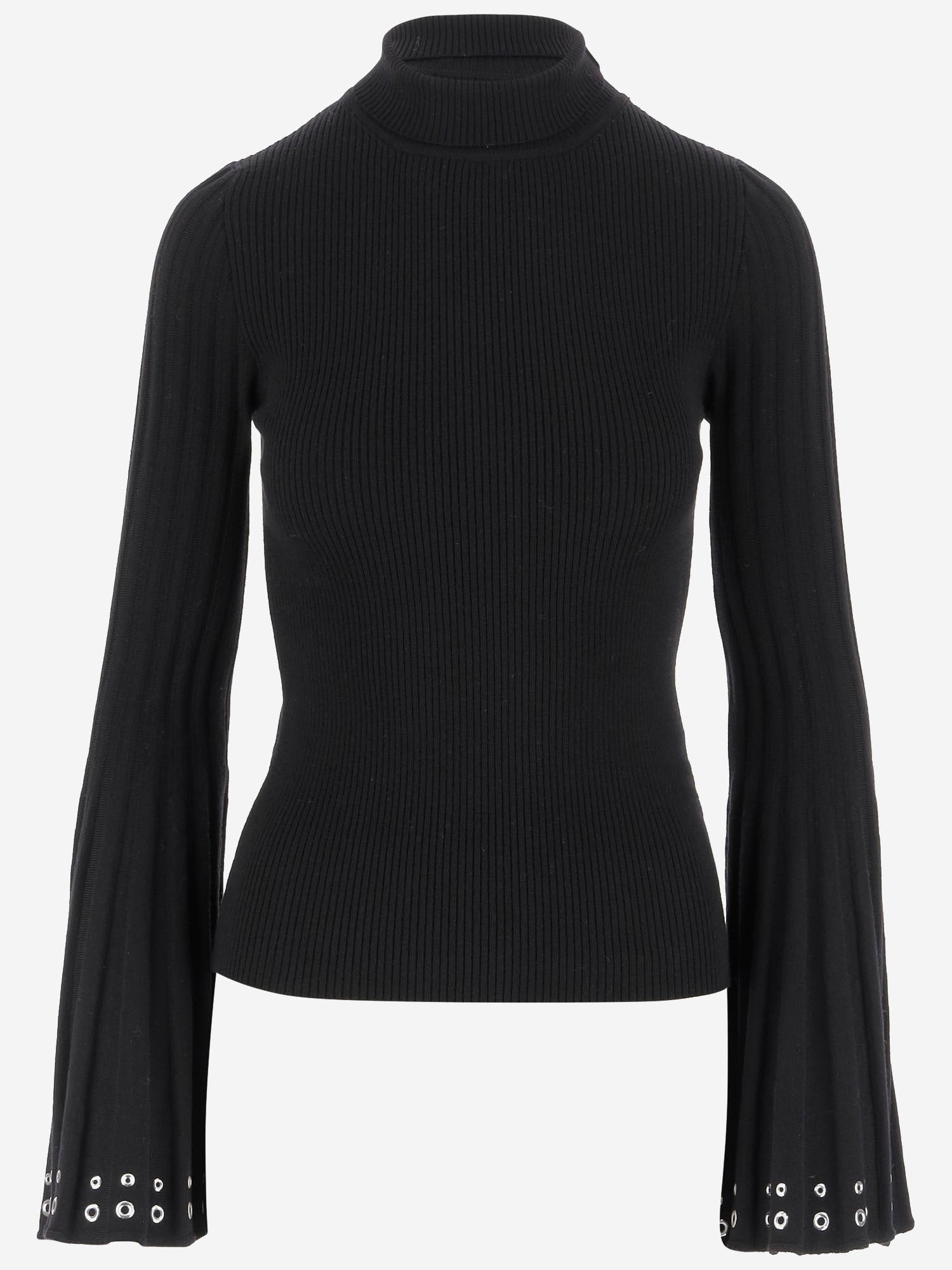 MAGLIA A COLLO ALTO CON MANICHE SVASATE A544M169A N0990 BLUMARINE 