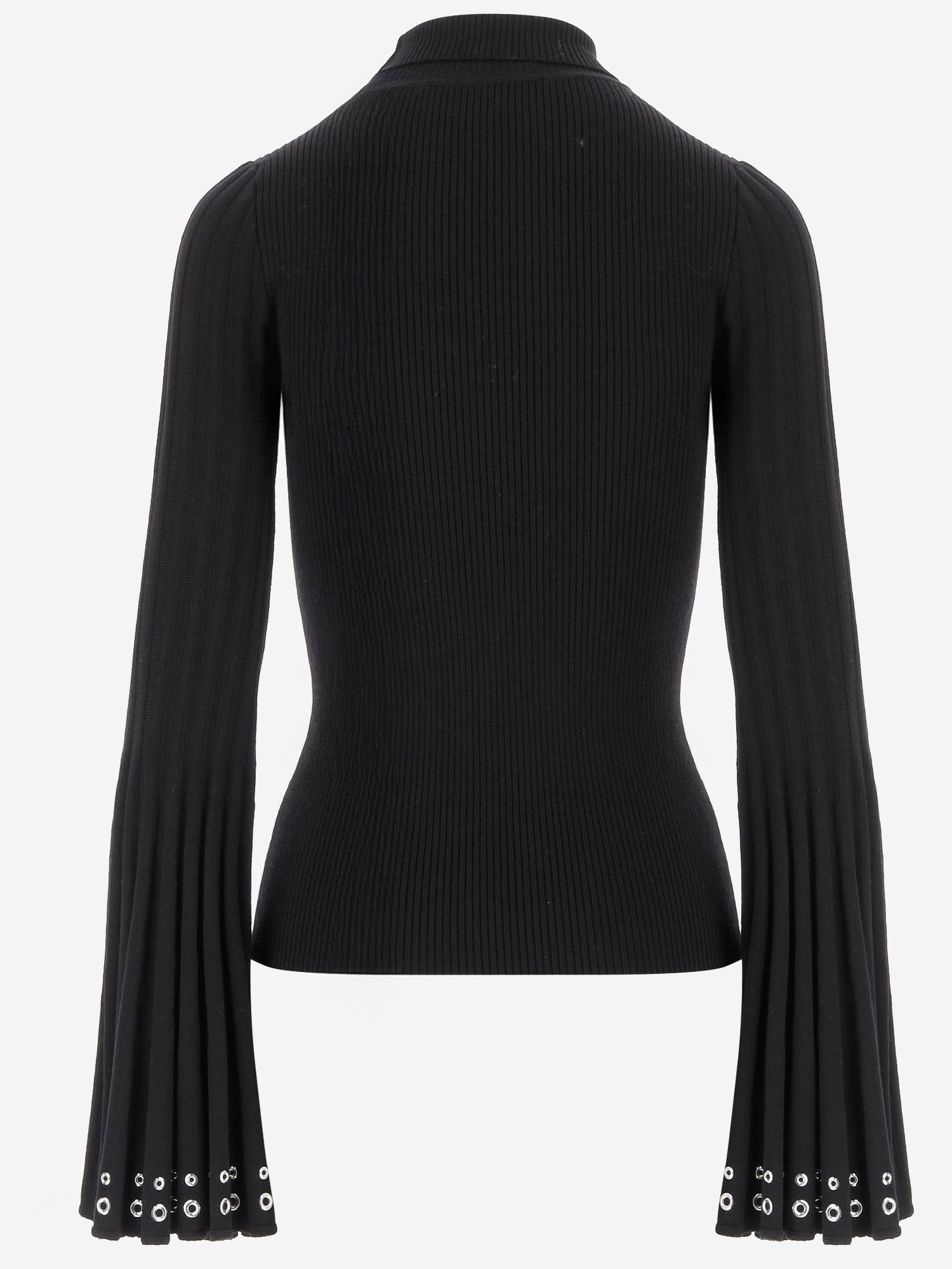 MAGLIA A COLLO ALTO CON MANICHE SVASATE A544M169A N0990 BLUMARINE 