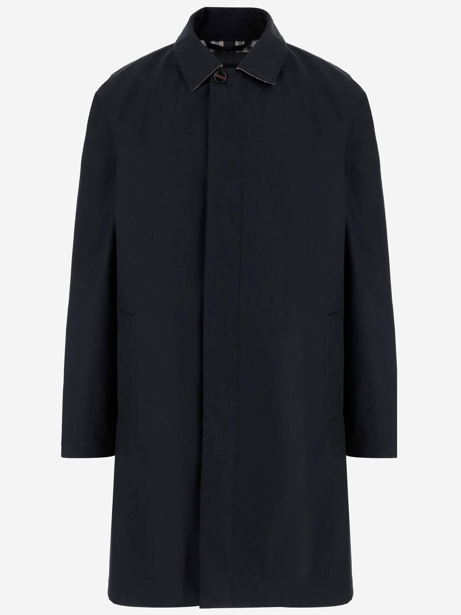 CAPPOTTO IN COTONE CON CHIUSURA COPERTA 8110980 NAVY BURBERRY 
