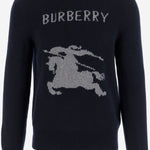 MAGLIONE IN LANA E CASHMERE 8114154 NAVY BURBERRY 