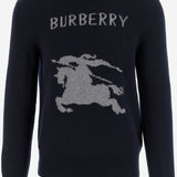 MAGLIONE IN LANA E CASHMERE 8114154 NAVY BURBERRY 