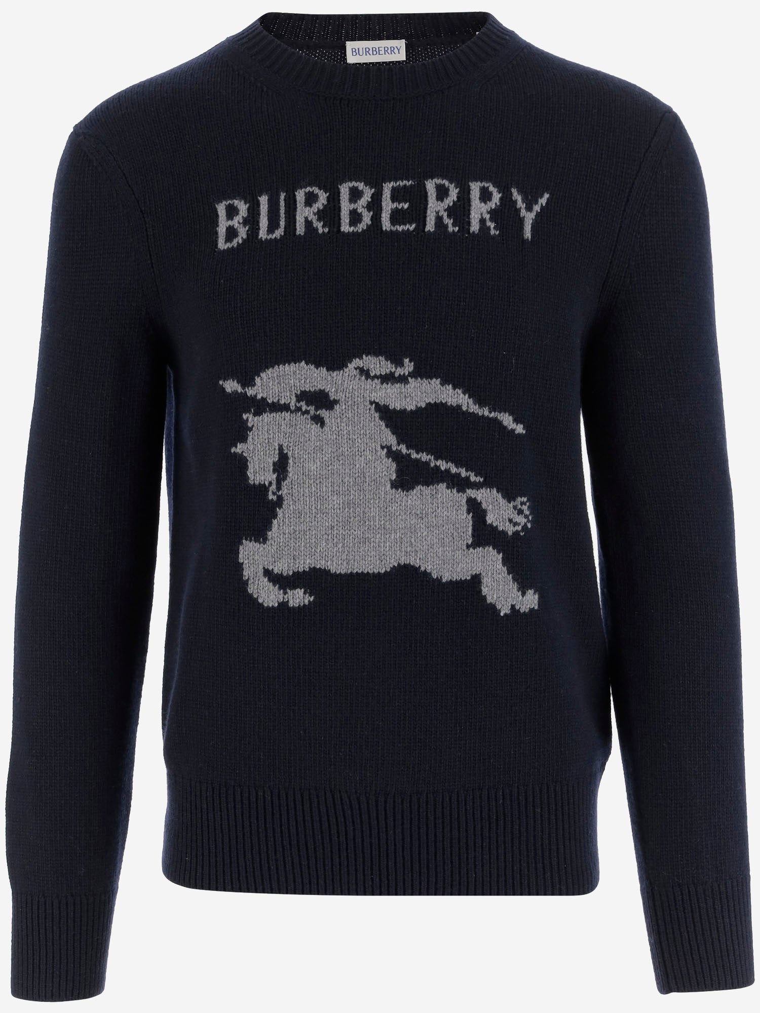 MAGLIONE IN LANA E CASHMERE 8114154 NAVY BURBERRY 