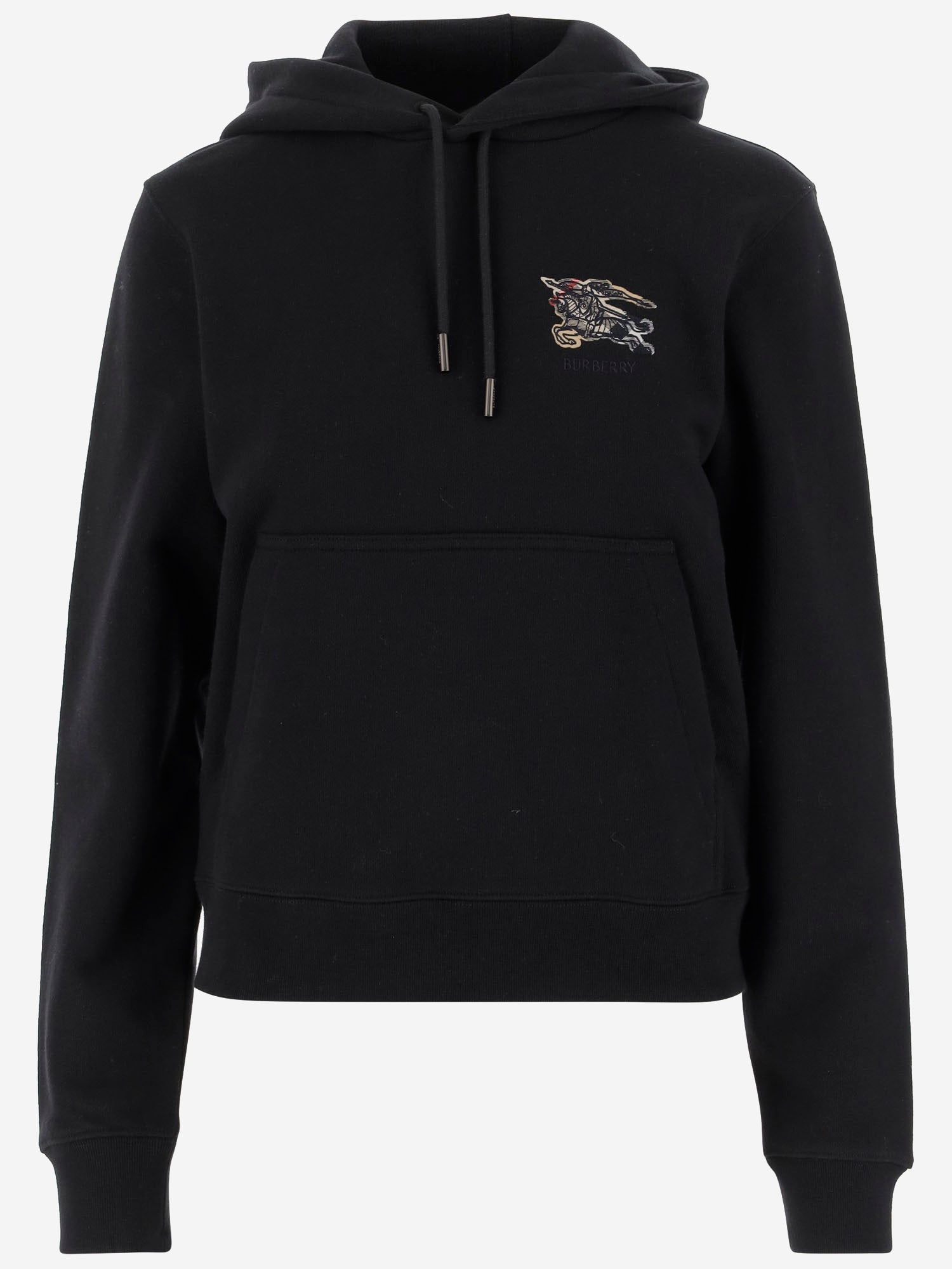 FELPA IN COTONE CON CAPPUCCIO 8115957 BLACK BURBERRY 