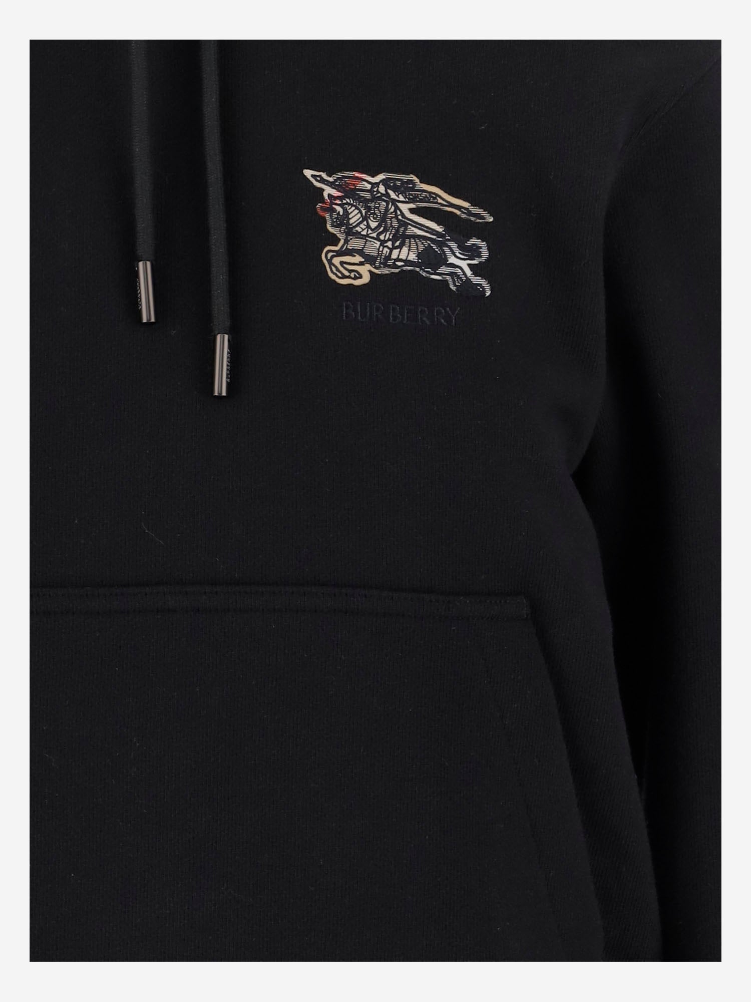 FELPA IN COTONE CON CAPPUCCIO 8115957 BLACK BURBERRY 