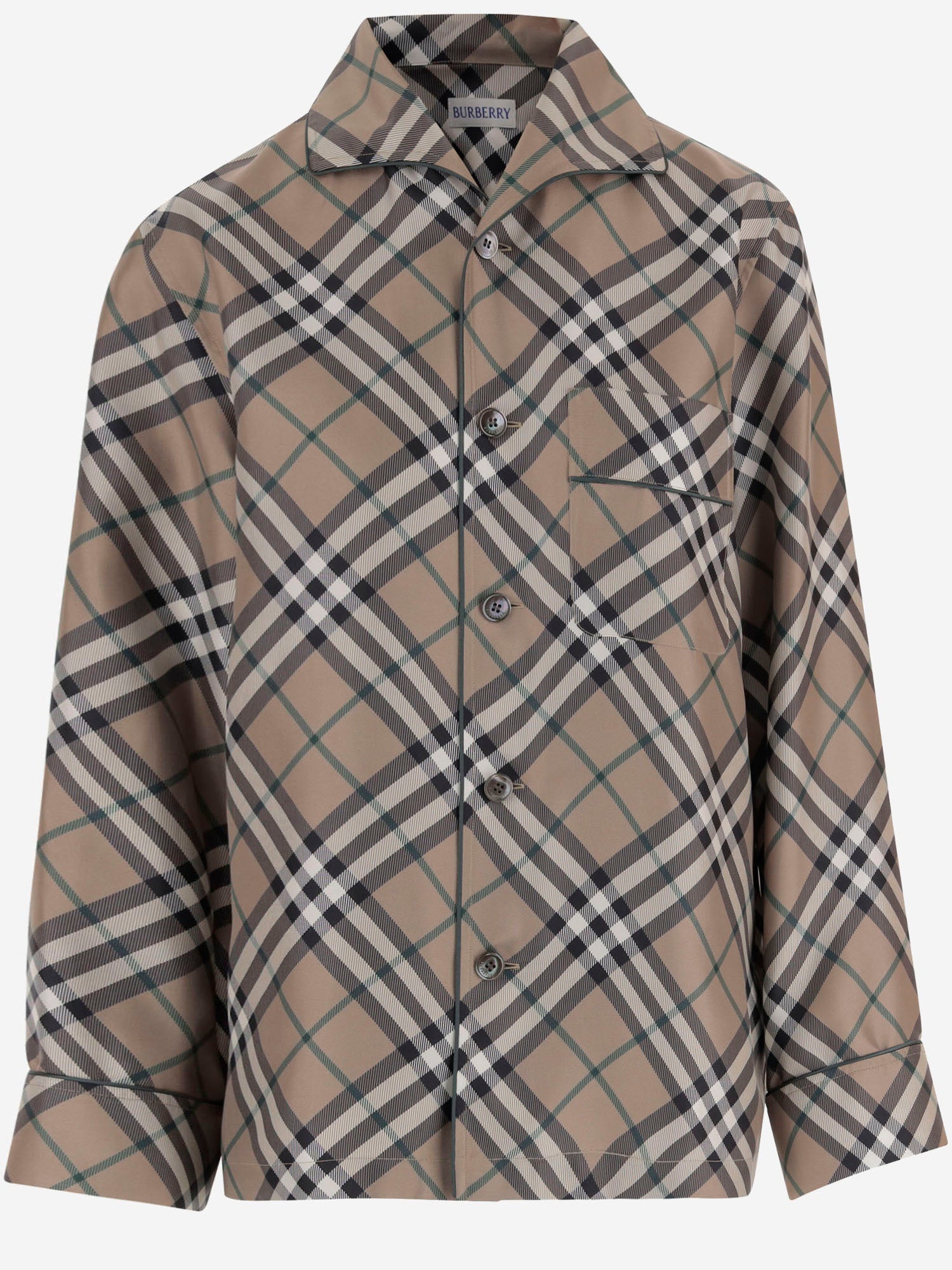 CAMICIA IN SETA CON MOTIVO CHECK 8117022 LINDEN IP CHECK BURBERRY 