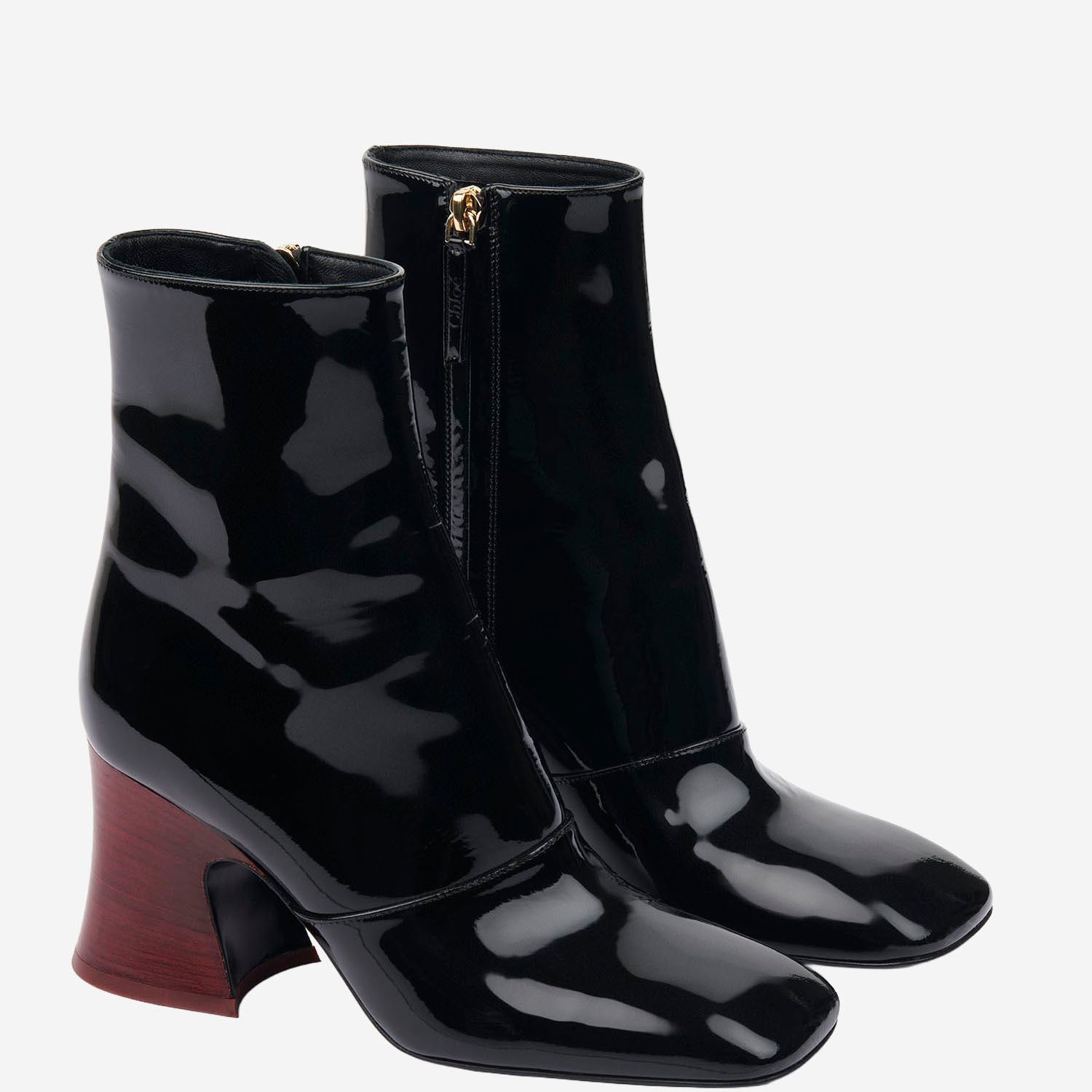 STIVALETTI JANIS CON TACCO IN PELLE LUCIDA CH25A11JSG 001 CHLOE 