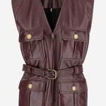 GILET IN PELLE CON TASHE E CINTURA CH25ACV04204 27M CHLOE 