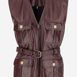 GILET IN PELLE CON TASHE E CINTURA CH25ACV04204 27M CHLOE 