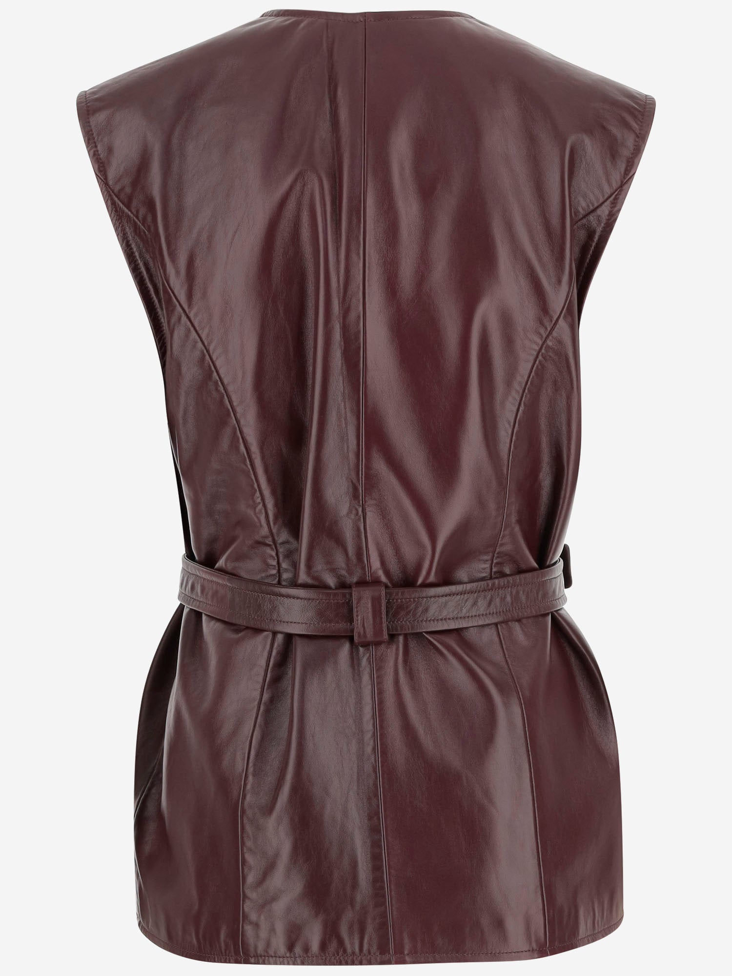 GILET IN PELLE CON TASHE E CINTURA CH25ACV04204 27M CHLOE 