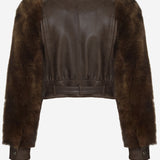 Giacca corta a collo alto in pelle CH25ACV43206 28D CHLOE 