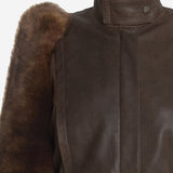Giacca corta a collo alto in pelle CH25ACV43206 28D CHLOE 