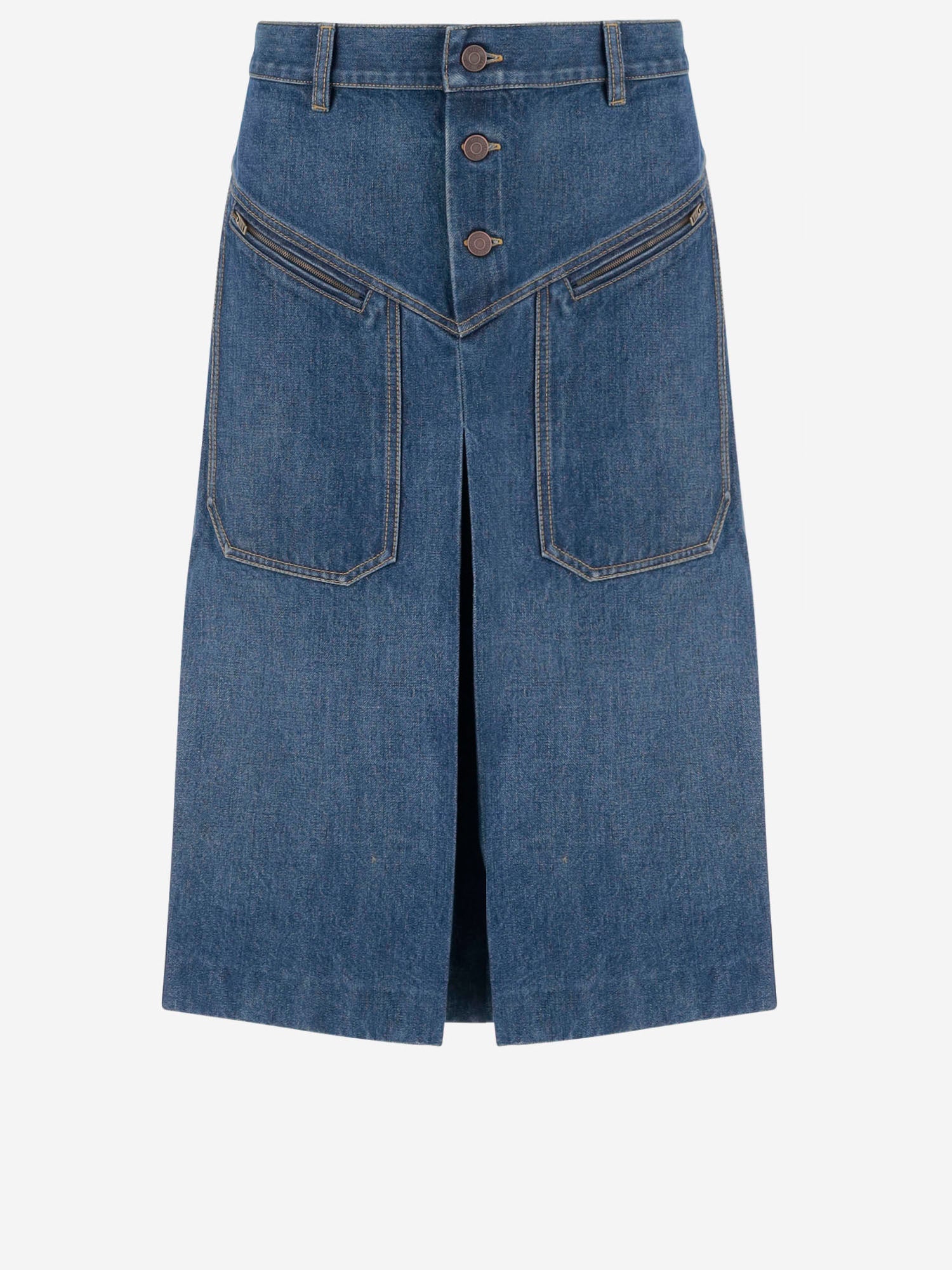 GONNA AL GINOCCHIO IN DENIM DI COTONE CH25ADJ01251 427 CHLOE 