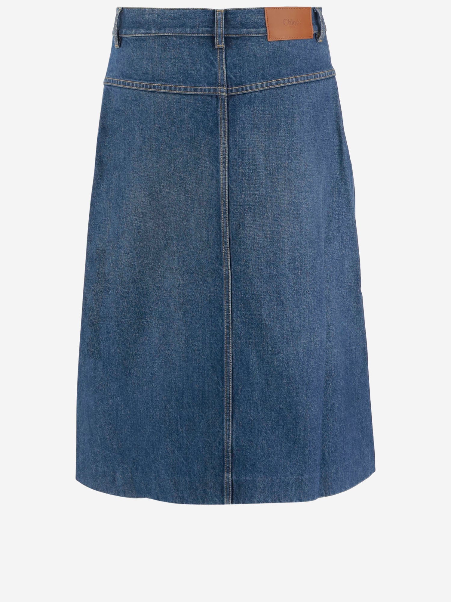 GONNA AL GINOCCHIO IN DENIM DI COTONE CH25ADJ01251 427 CHLOE 