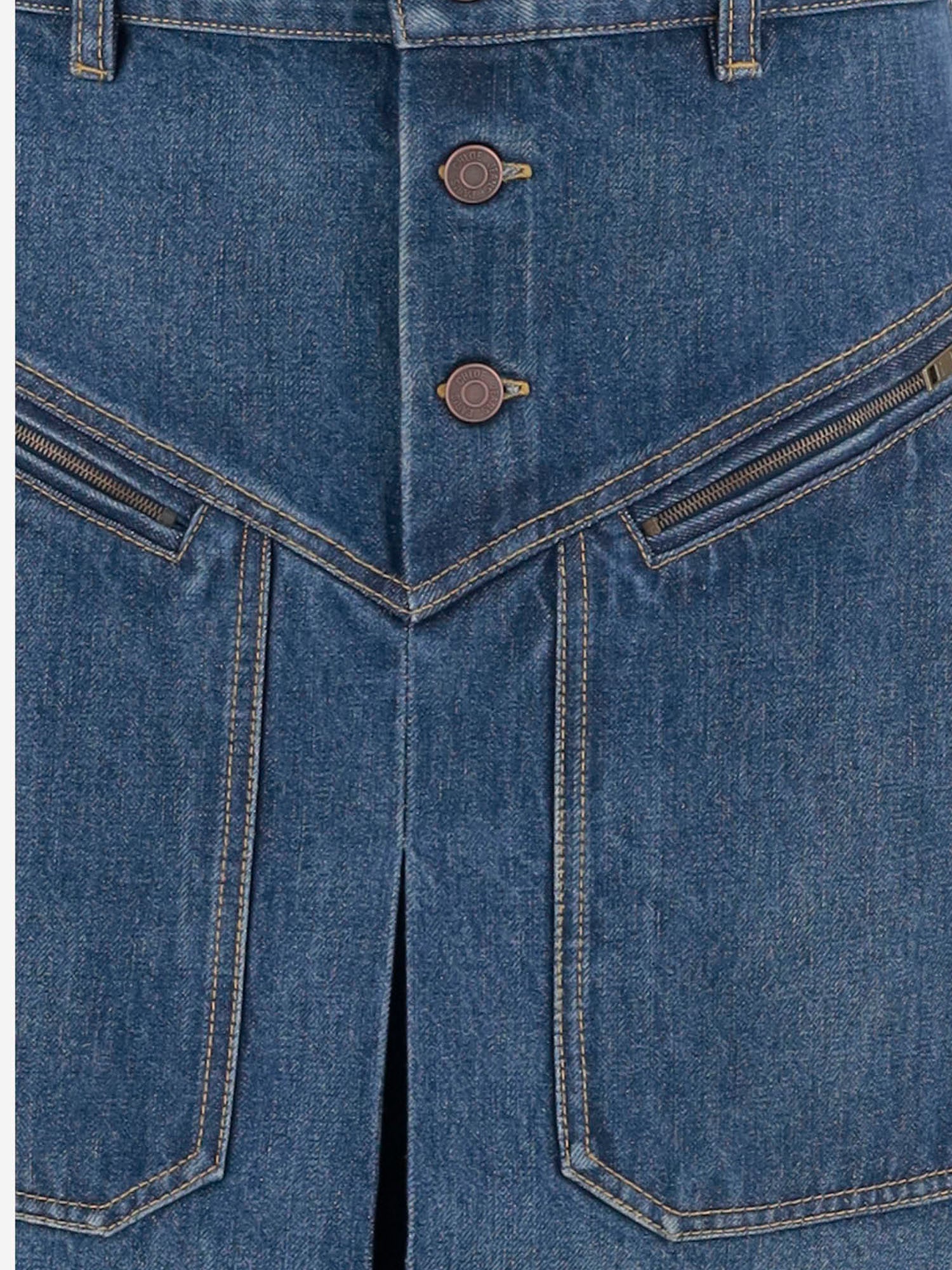 GONNA AL GINOCCHIO IN DENIM DI COTONE CH25ADJ01251 427 CHLOE 
