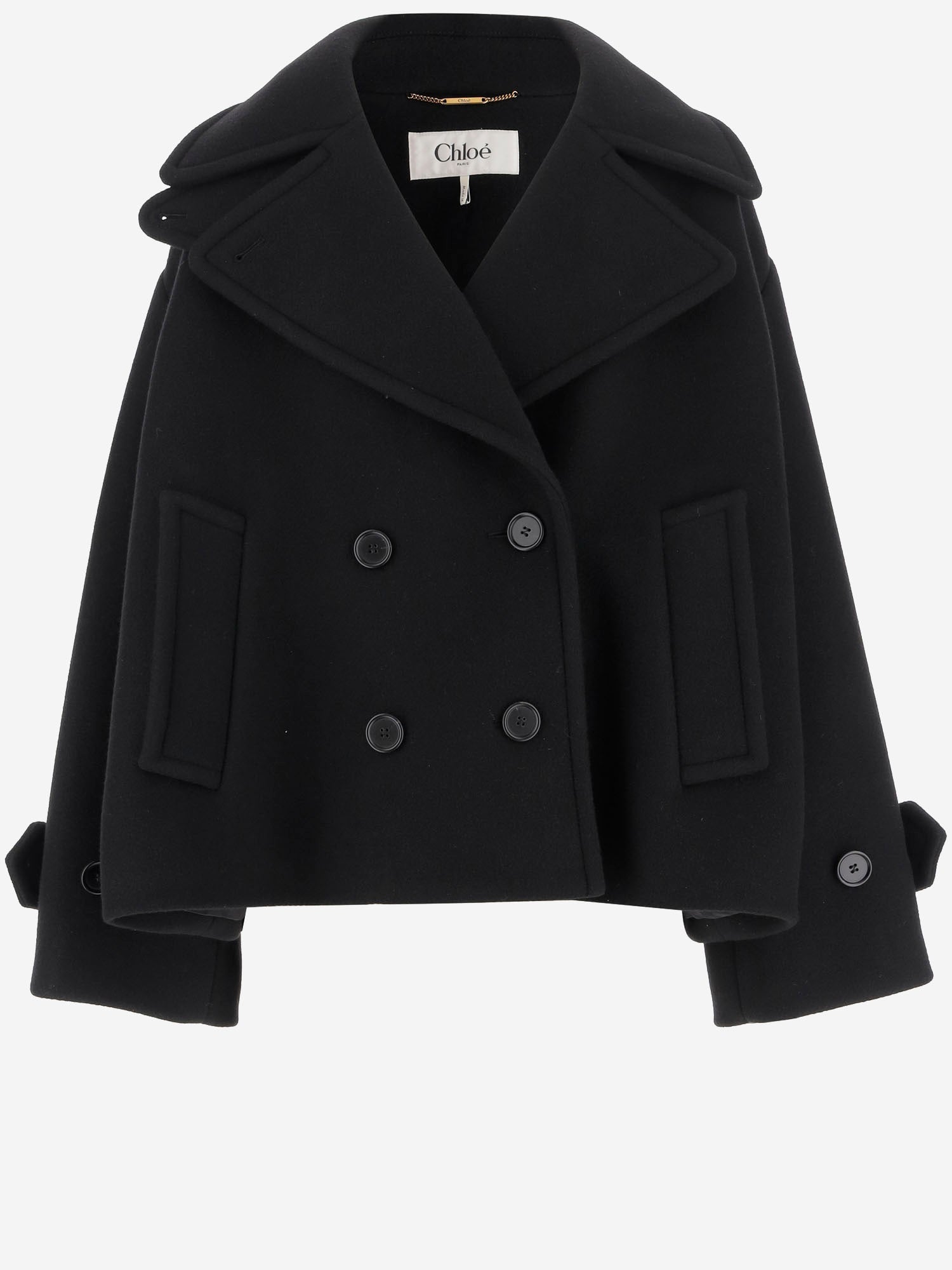 CAPPOTTO CORTO OVERSIZE IN MISTO LANA CH25AMA96952 001 CHLOE 