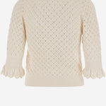 POLO CON COLLETTO IN PIZZO CH25AMP47590 107 CHLOE 