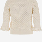 POLO CON COLLETTO IN PIZZO CH25AMP47590 107 CHLOE 