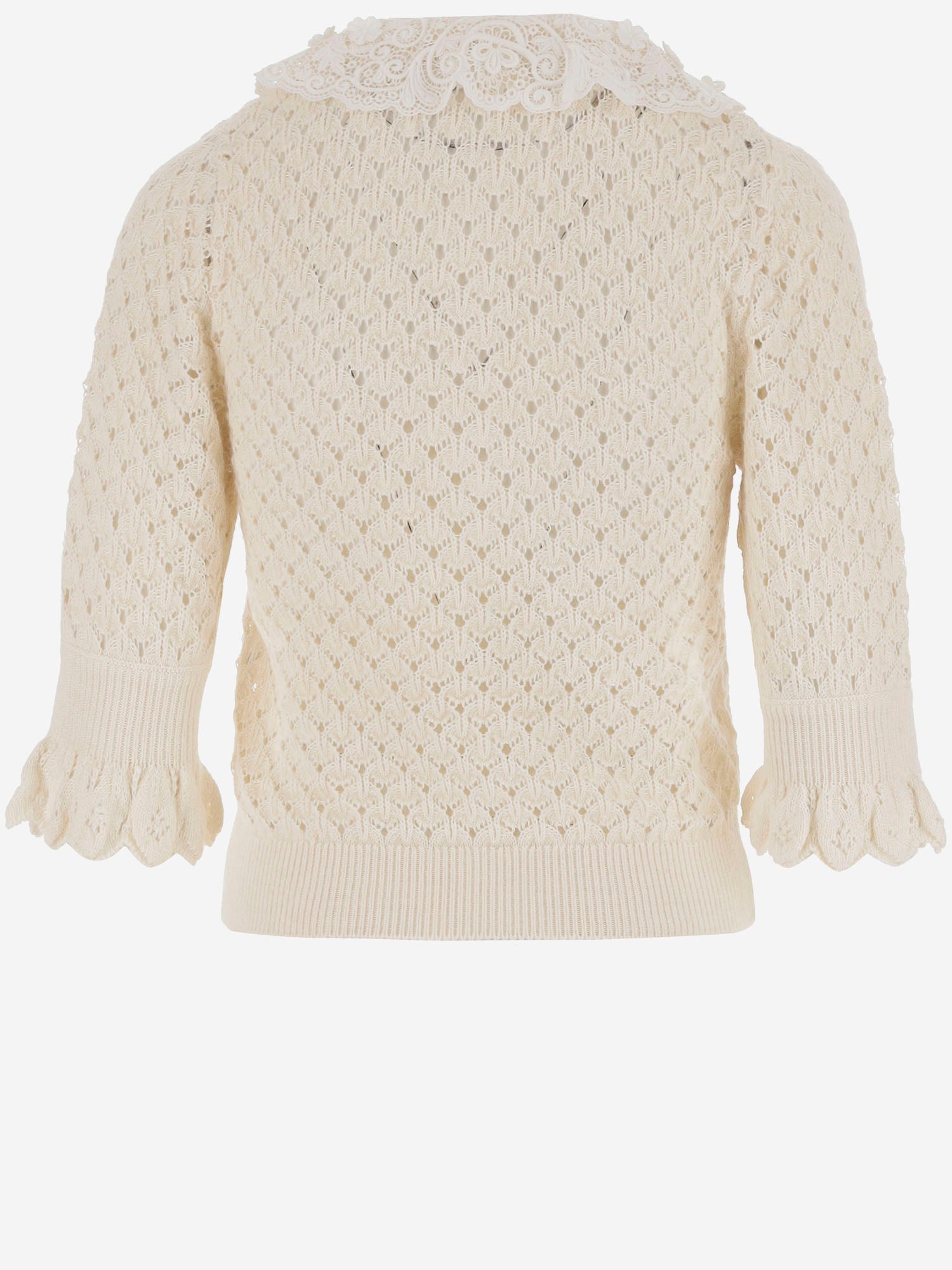 POLO CON COLLETTO IN PIZZO CH25AMP47590 107 CHLOE 
