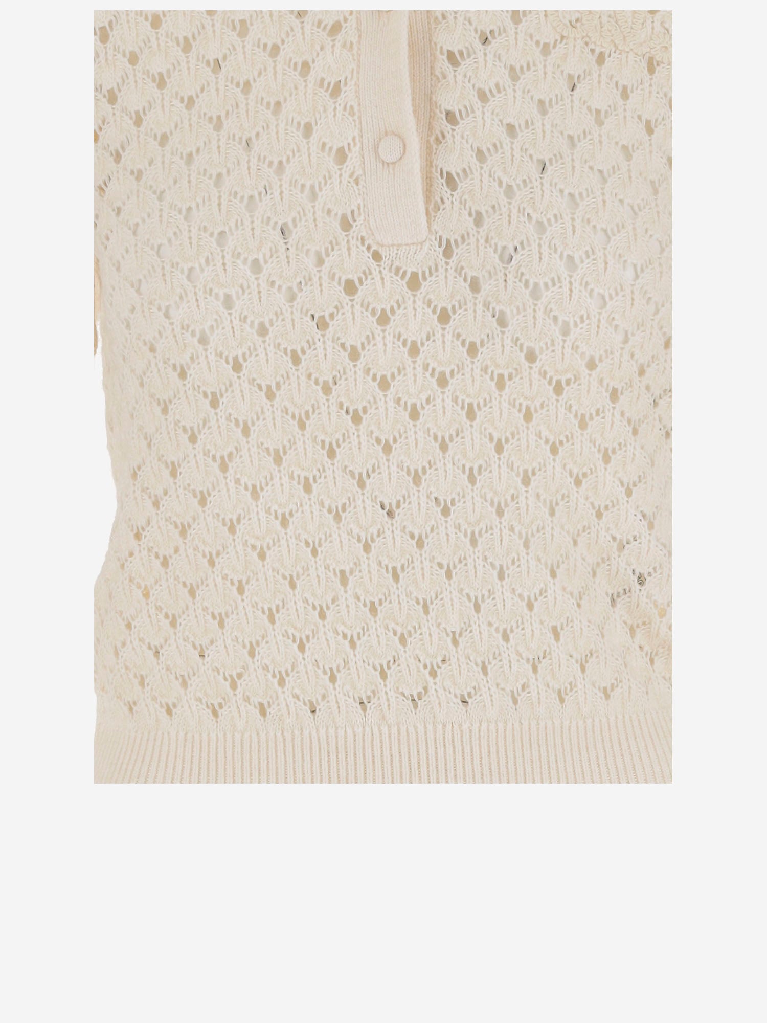 POLO CON COLLETTO IN PIZZO CH25AMP47590 107 CHLOE 