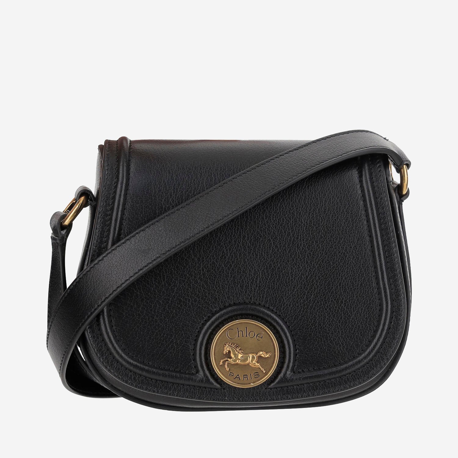 BORSA IN PELLE MARTELLATA CON LOGO CH25AS791O37 001 CHLOE 