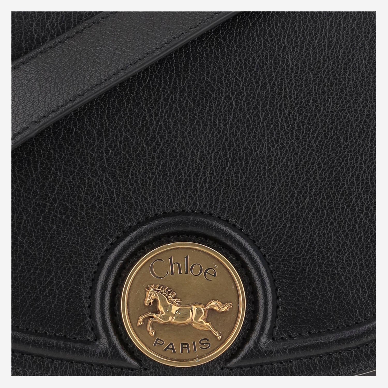 BORSA IN PELLE MARTELLATA CON LOGO CH25AS791O37 001 CHLOE 
