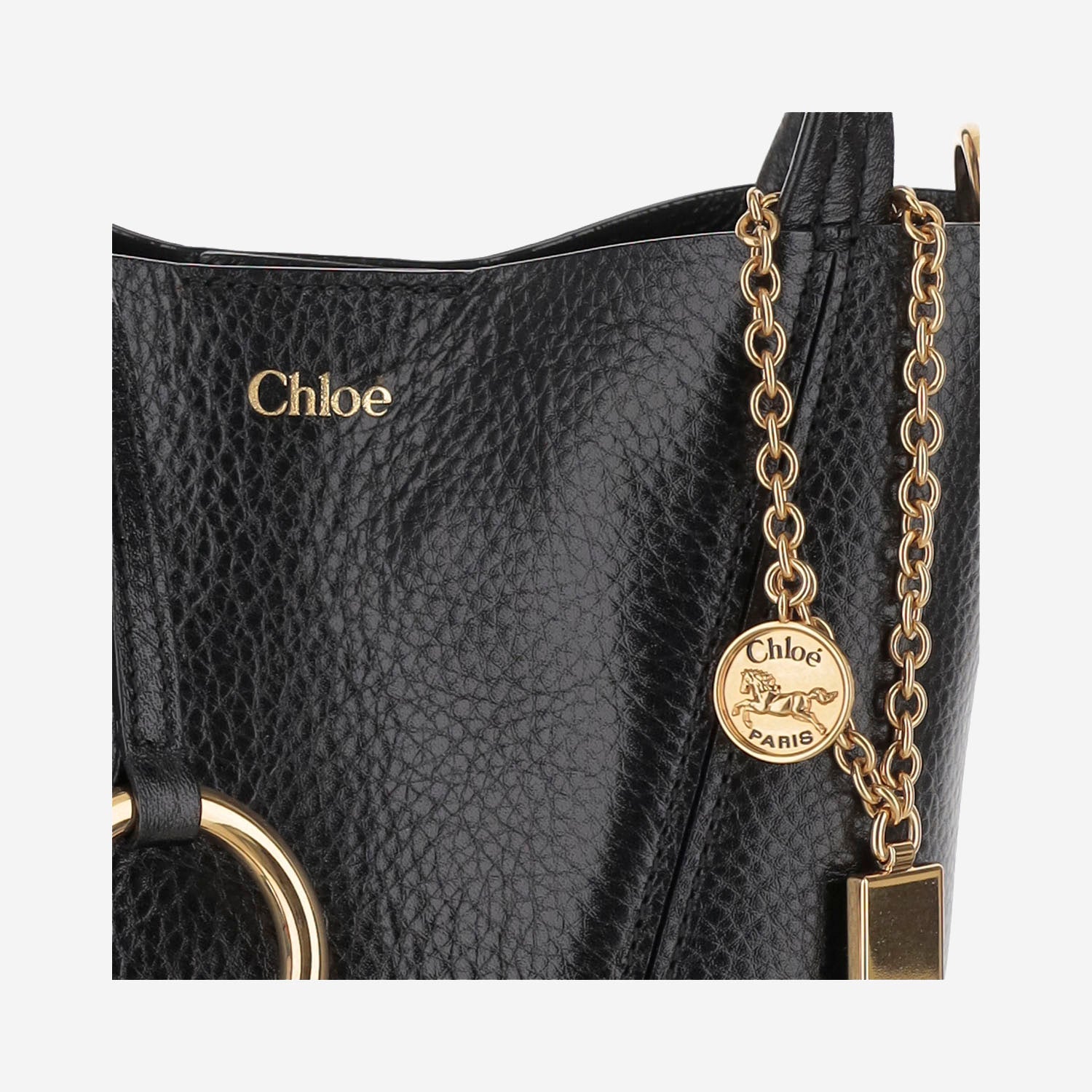 TOTE BAG PICCOLA CHLOÉ SPIN IN PELLE GRANATA CH25SS812N84 001 CHLOE 