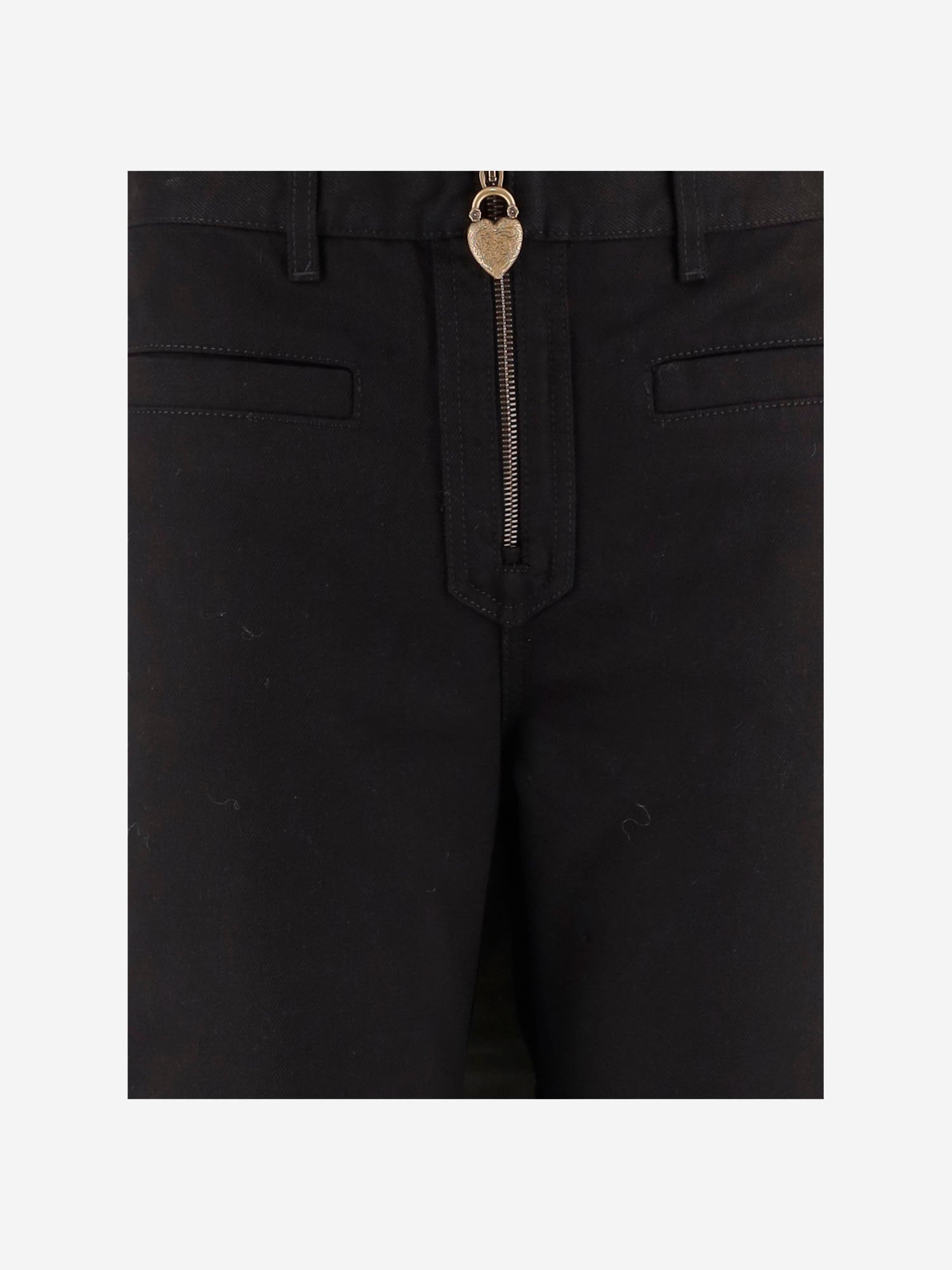 PANTALONI IN COTONE CON ZIP FRONTALE CH25WDP72150 001 CHLOE 