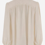 BLUSA OVERSIZE CON VOLANT IN JACQUARD DI SETA CH25WHT40323 107 CHLOE 