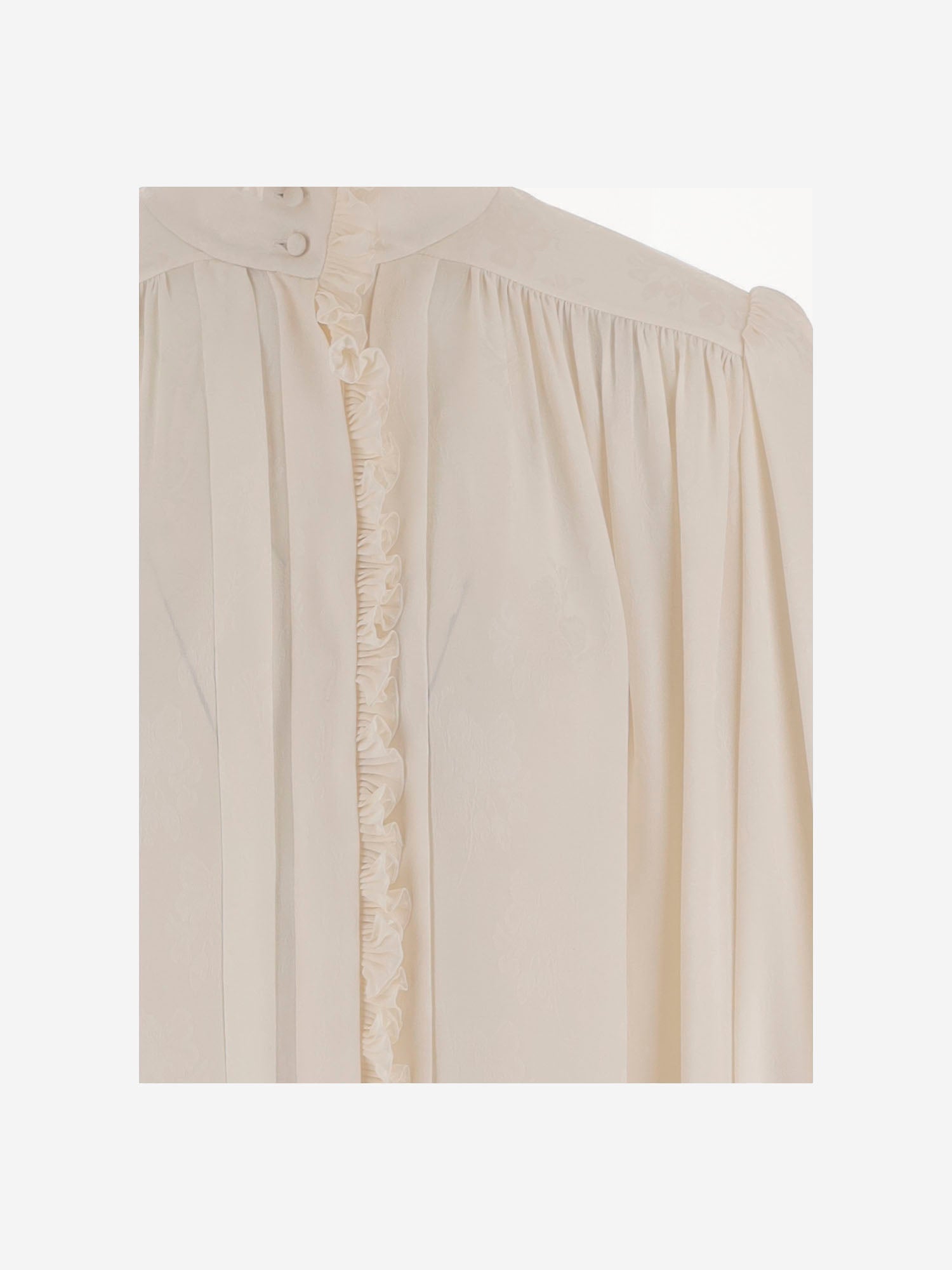 BLUSA OVERSIZE CON VOLANT IN JACQUARD DI SETA CH25WHT40323 107 CHLOE 