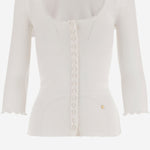 Cardigan con scollo profondo in cotone CH25WJC01185 101 CHLOE 
