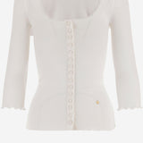 Cardigan con scollo profondo in cotone CH25WJC01185 101 CHLOE 