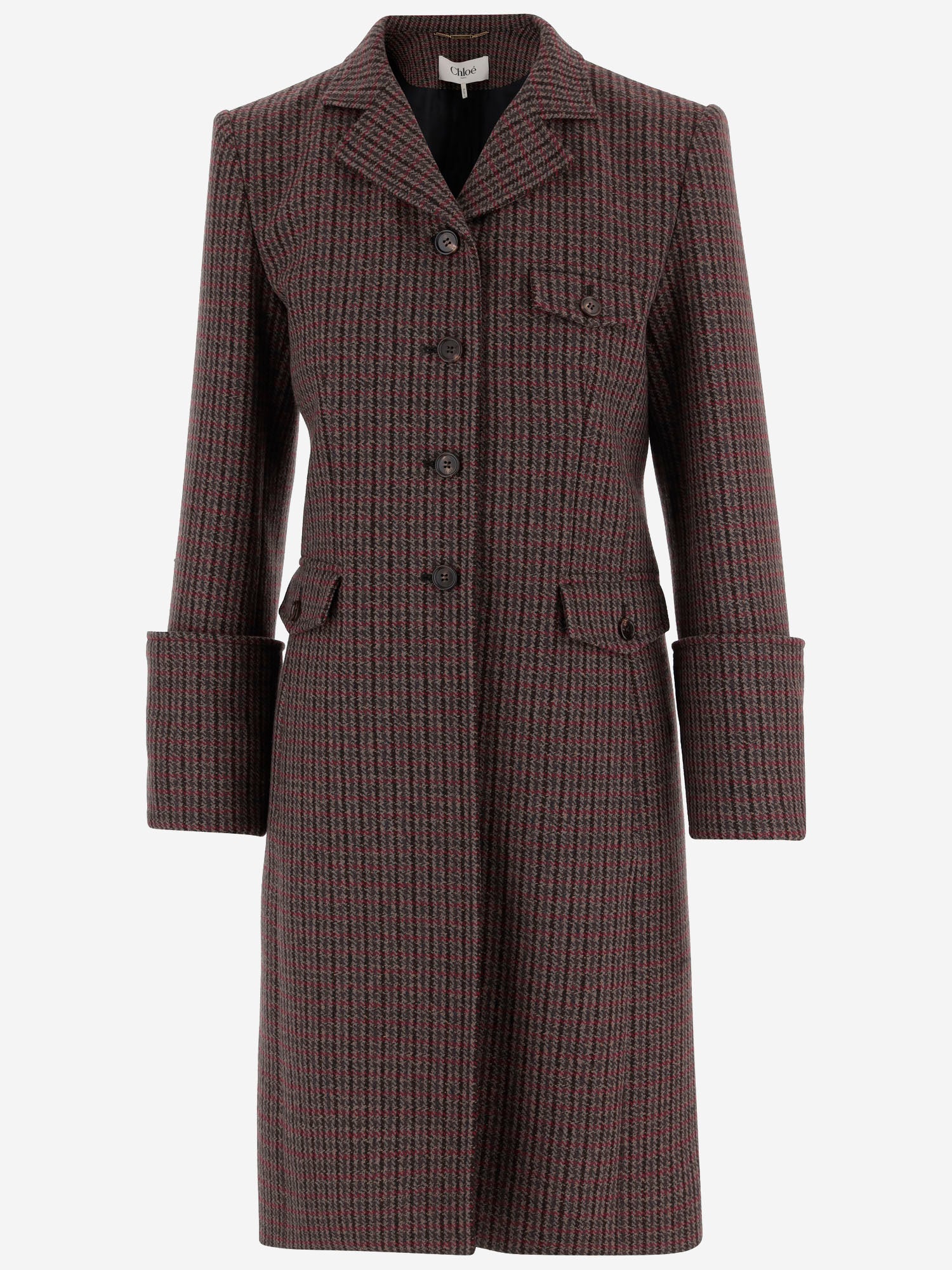 Cappotto da equitazione monopetto in misto lana CH25WMA14169 990 CHLOE 