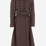 Cappotto doppiopetto in lana pied de poule CH25WMA61169 990 CHLOE 