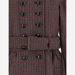 Cappotto doppiopetto in lana pied de poule CH25WMA61169 990 CHLOE 