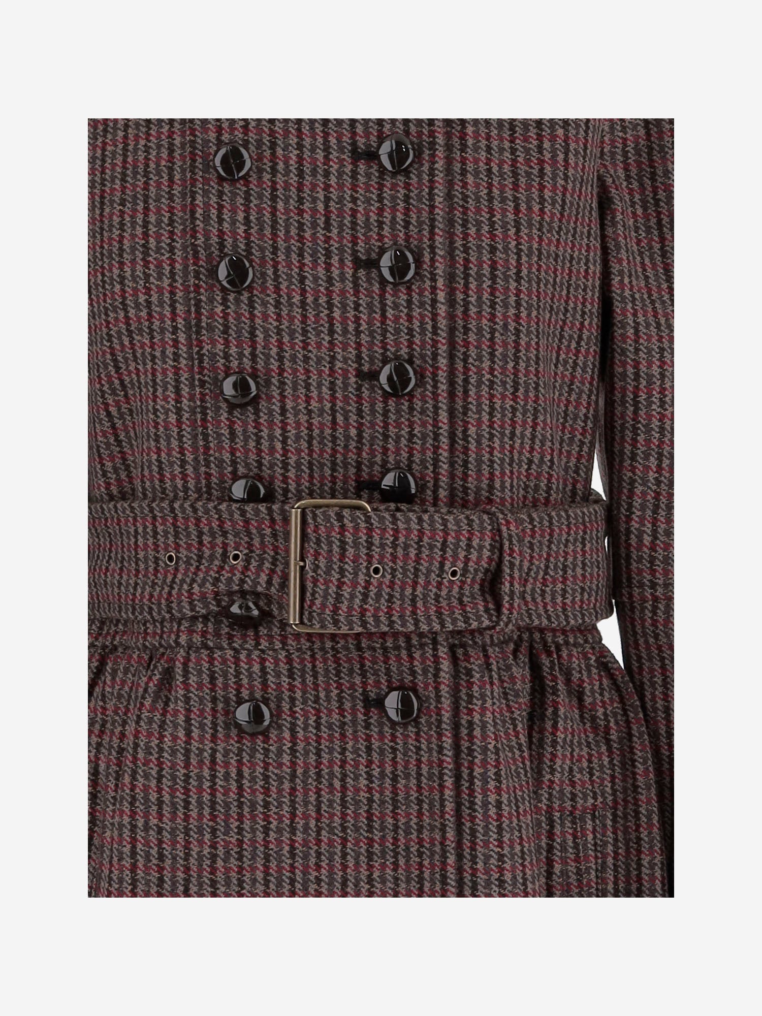 Cappotto doppiopetto in lana pied de poule CH25WMA61169 990 CHLOE 