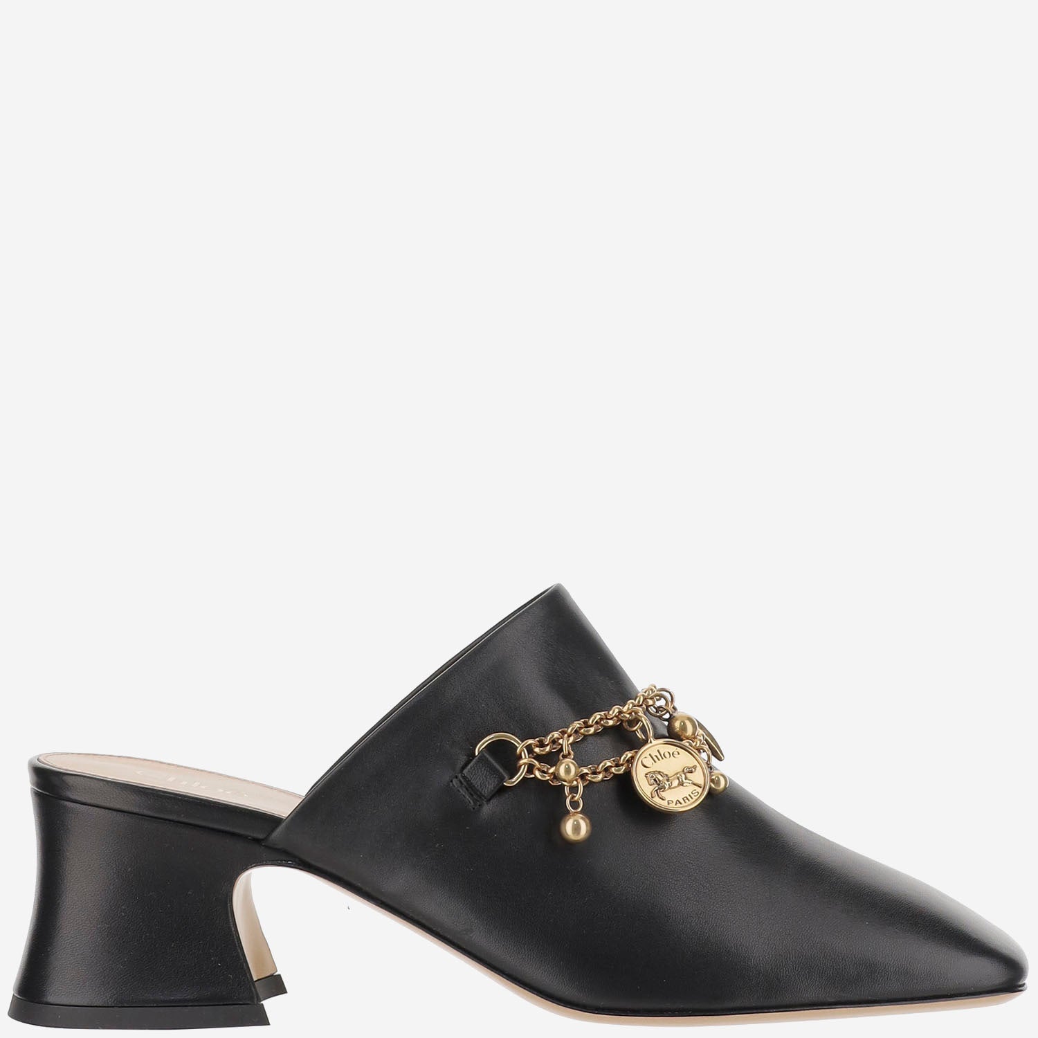 MULES IN PELLE CON CHARMS CHC25A11ERI 001 CHLOE 