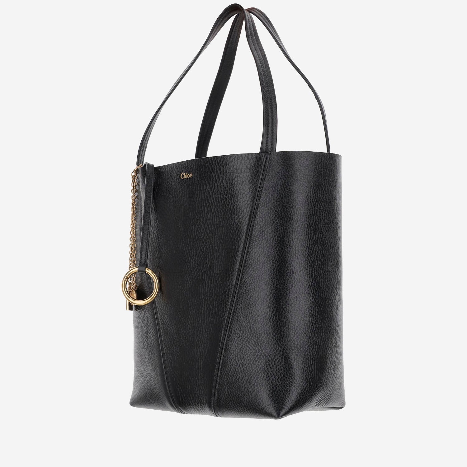 TOTE BAG CHLOÉ SPIN IN PELLE GRANATA CHC25SS811N84 001 CHLOE 