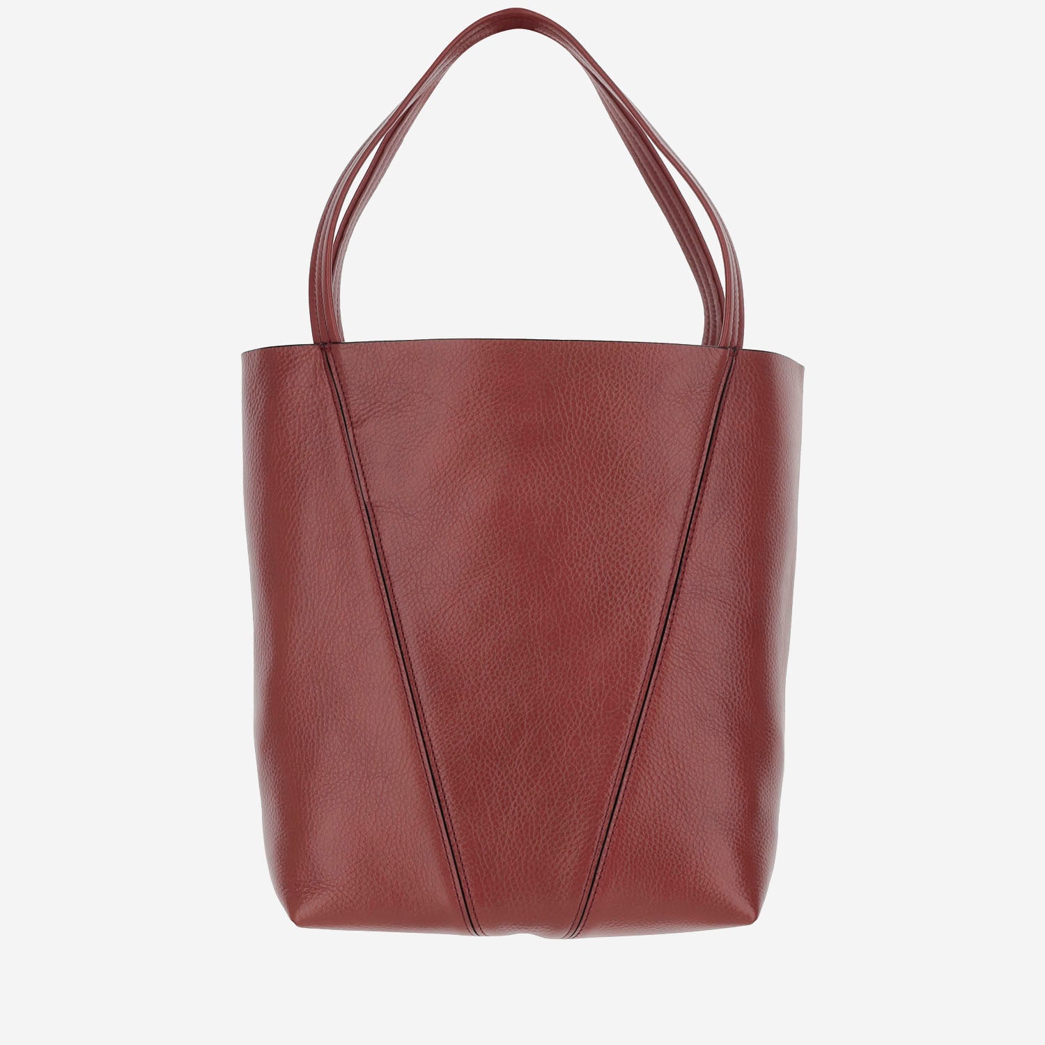 TOTE BAG CHLOÉ SPIN IN PELLE GRANATA CHC25SS811N84 6AW CHLOE 