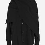 CAMICIA IN LANA CON SCIALLE COORDINATO WSH24 FAW280099 DARKPARK 