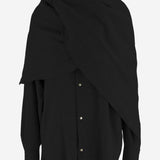 CAMICIA IN LANA CON SCIALLE COORDINATO WSH24 FAW280099 DARKPARK 