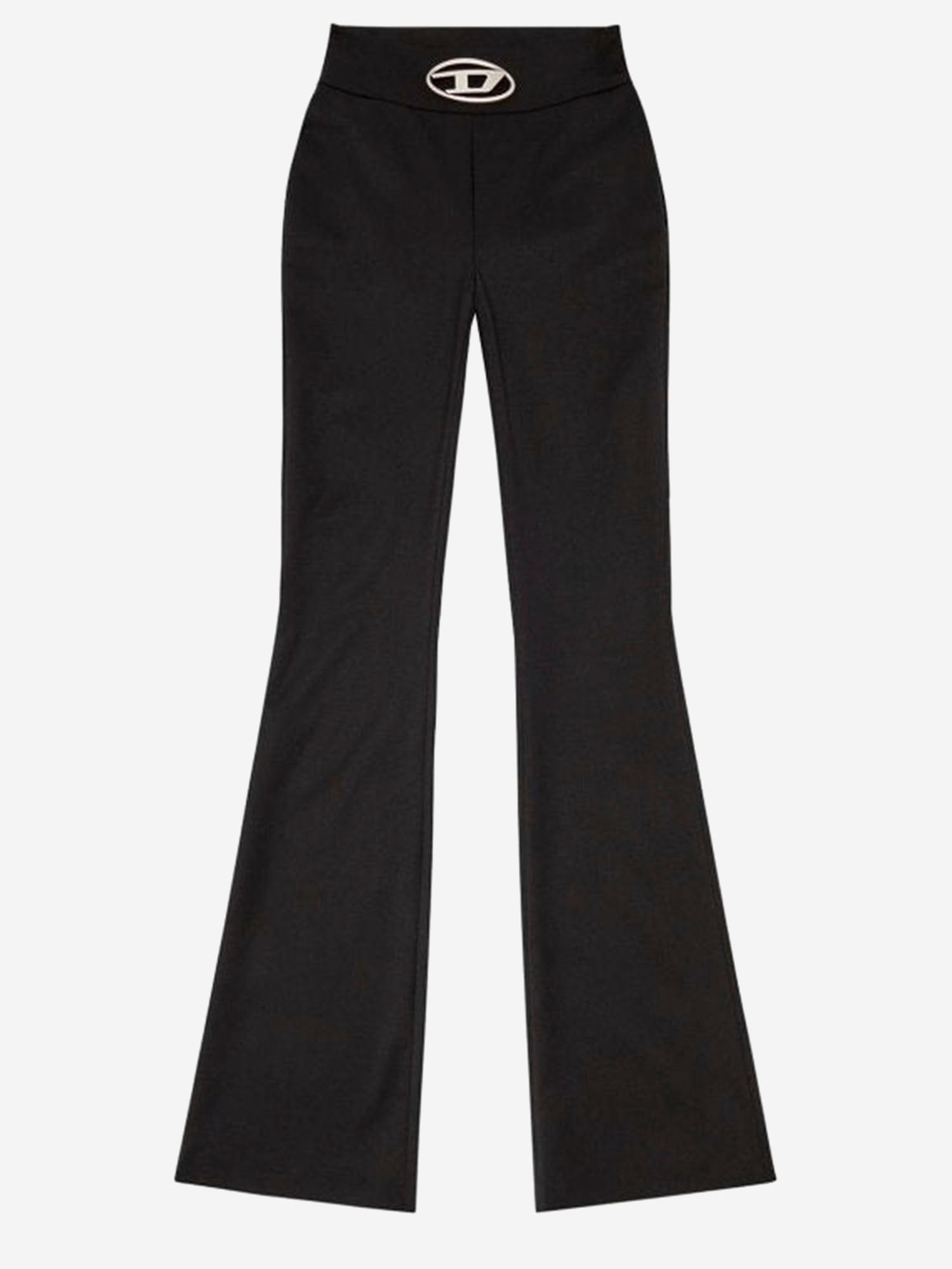PANTALONI IN MISTO LANA STRETCH CON OVAL D IN METALLO A14390 0PHAL9XX DIESEL 