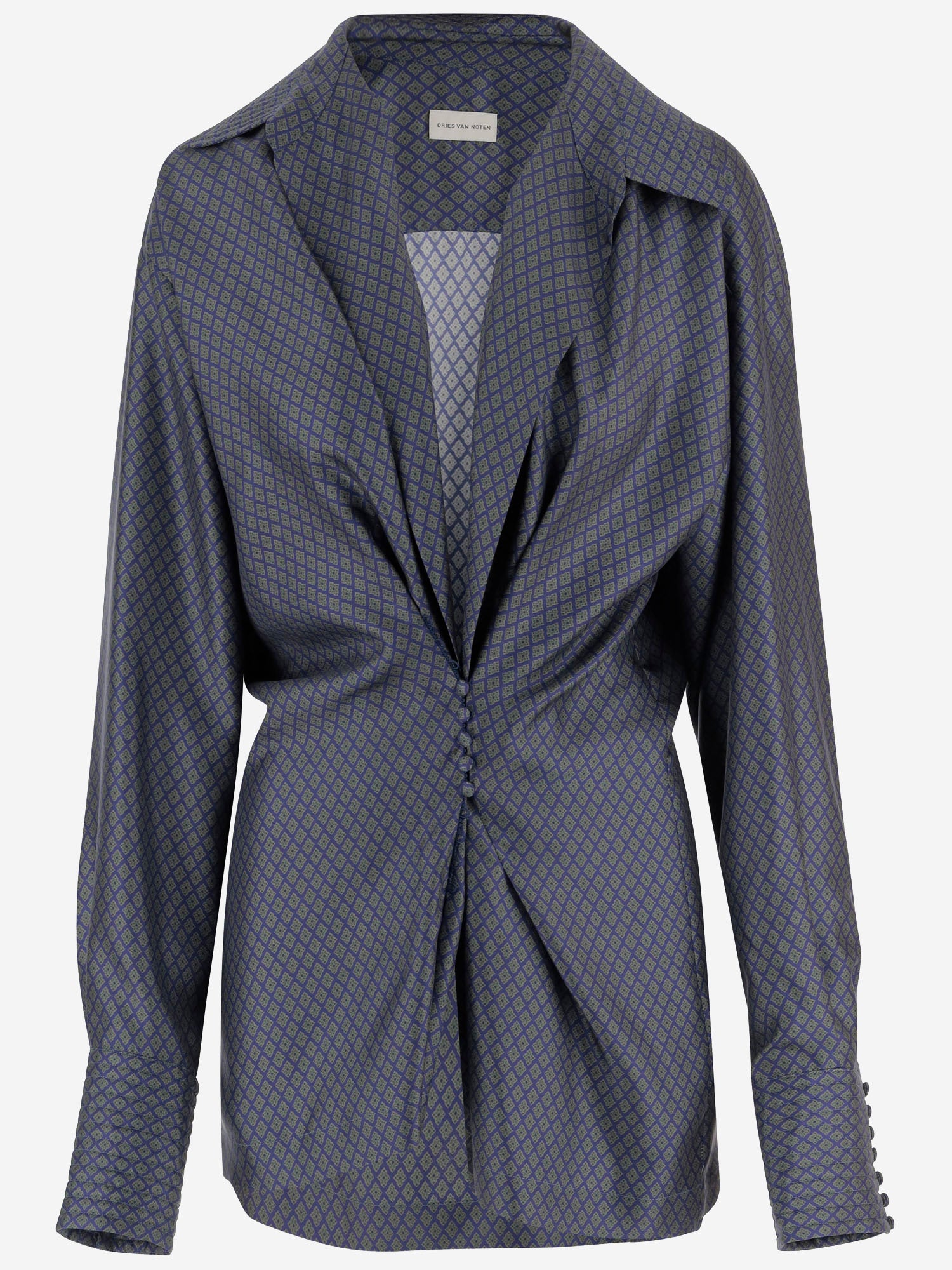 CAMICIA IN SETA CON DRAPPEGGIO FRONTALE 010781 2333509 DRIES VAN NOTEN 