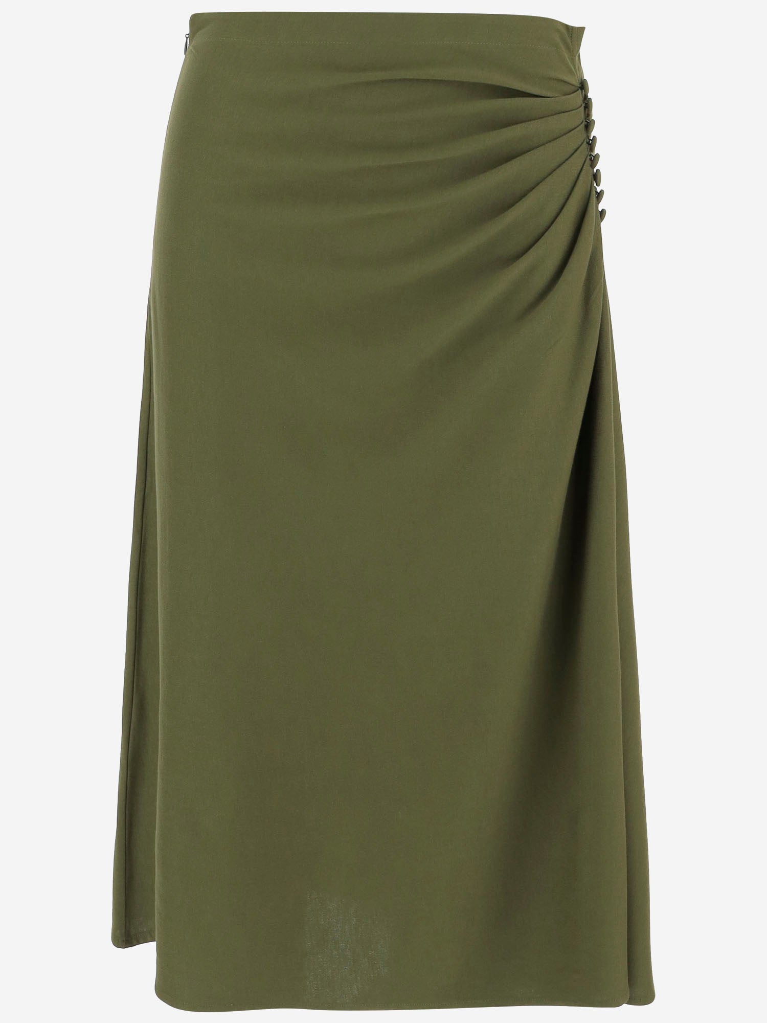 GONNA HEVIRA IN COTONE CON DRAPPEGGIO LATERALE 011116 2603604 DRIES VAN NOTEN 
