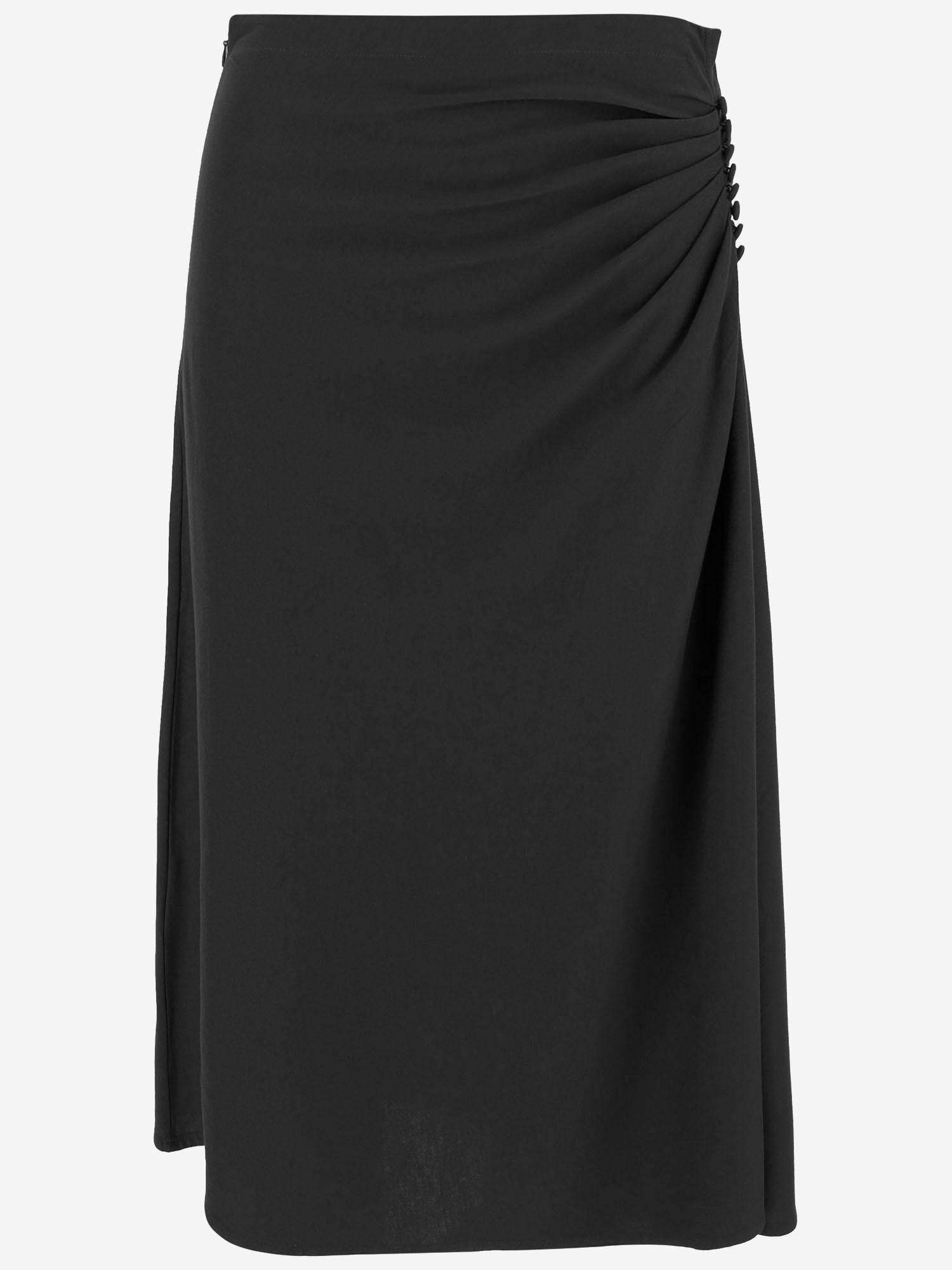 GONNA HEVIRA IN COTONE CON DRAPPEGGIO LATERALE 011116 2603900 DRIES VAN NOTEN 